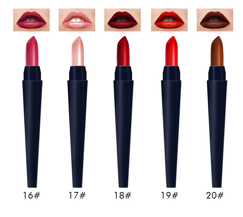 New Lipstick Makeup Waterproof Lip Colour Stick Nude Pigment Cosmetic Rouge a Levre Mat pintalabios 20 Color Matte Lipstick