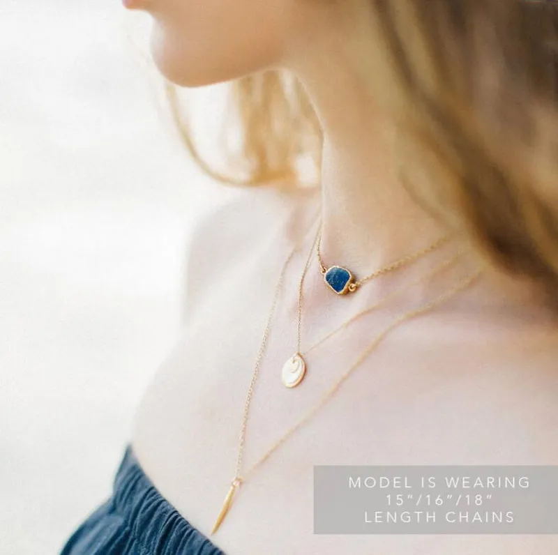 Green Emerald Stone May Birthstone Gift, Dainty Chain, Simple Green Stone Pendant