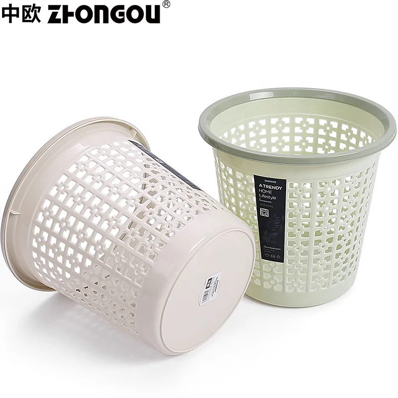 Cheap Colorful Hollow Out Round Plastic Garbage Bin waste bin Trash bin