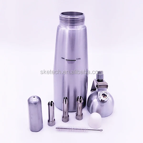 500 мл алюминиевый рыхлитель для крема с 3 насадками из нержавеющей стали кнут диспенсер мороженого