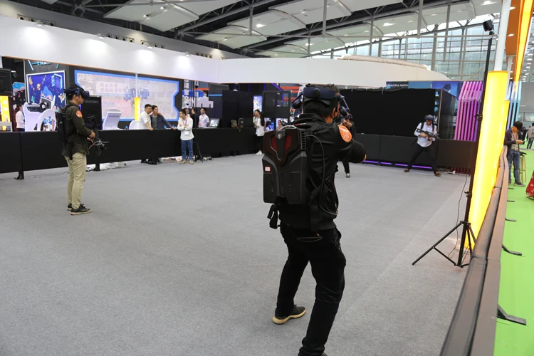One Stop Solution Vr Experience Standing Space Gun Shooting 9D Vr Games Simulator For Vr Arena