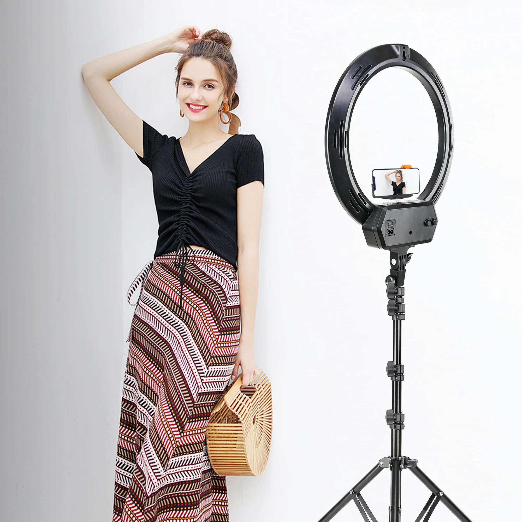 16inch LED Ring Light For Video Make Up Bi Color Photographic Lighting LED Beauty Ring Lamp for Makeup