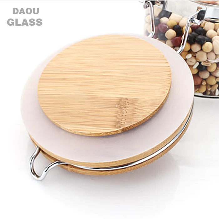 
Heat sales home decoration healthy super light heat resistant glass jars food containers With locking lid 