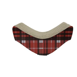 Hot Red lattice V-type cat scratcher corrugated cardboard scraper