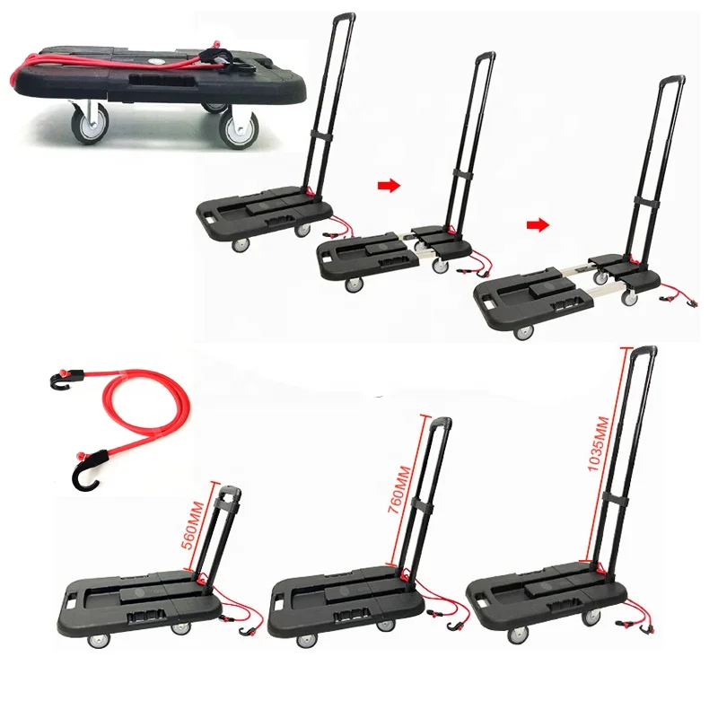 Heavy Duty Industrial plastic platform hand Trolley Cart