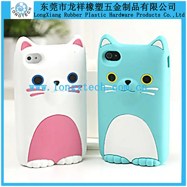 
cute cat silicone phone case,silicone phone case for iphone4/4s 