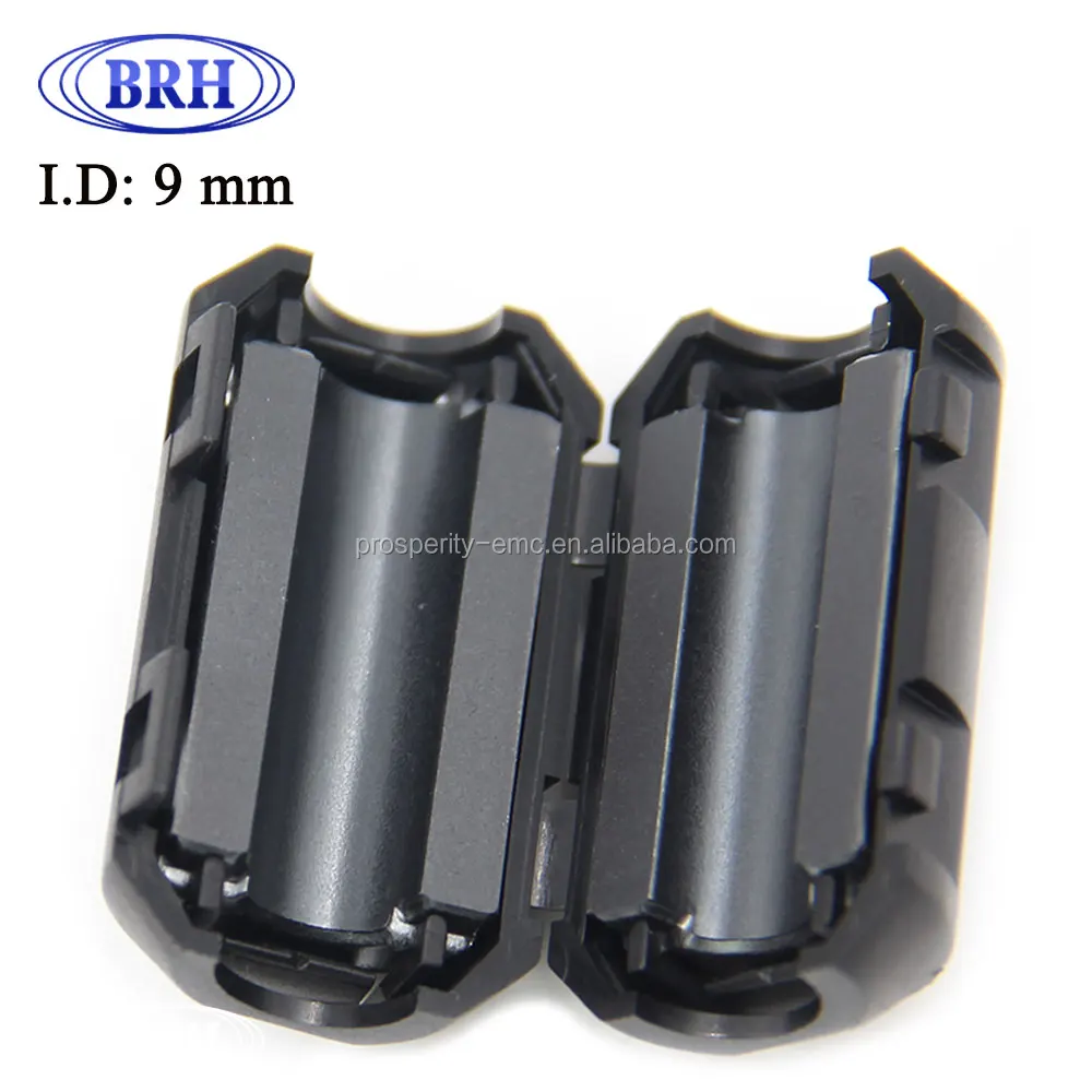Clip-on ferrite ring core RFI EMI noise suppressor cable clip with plastic case