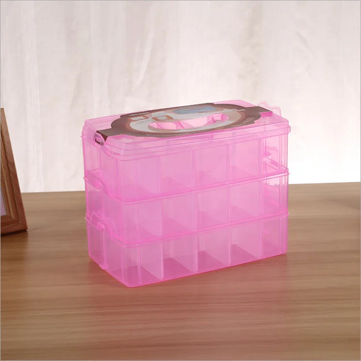 Reasonable price transparent factory security tool box three layers tool case