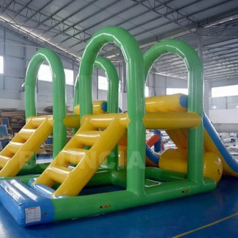 Supply Water Park Inflatable Aqua Slide Floating Water Tower For Lake