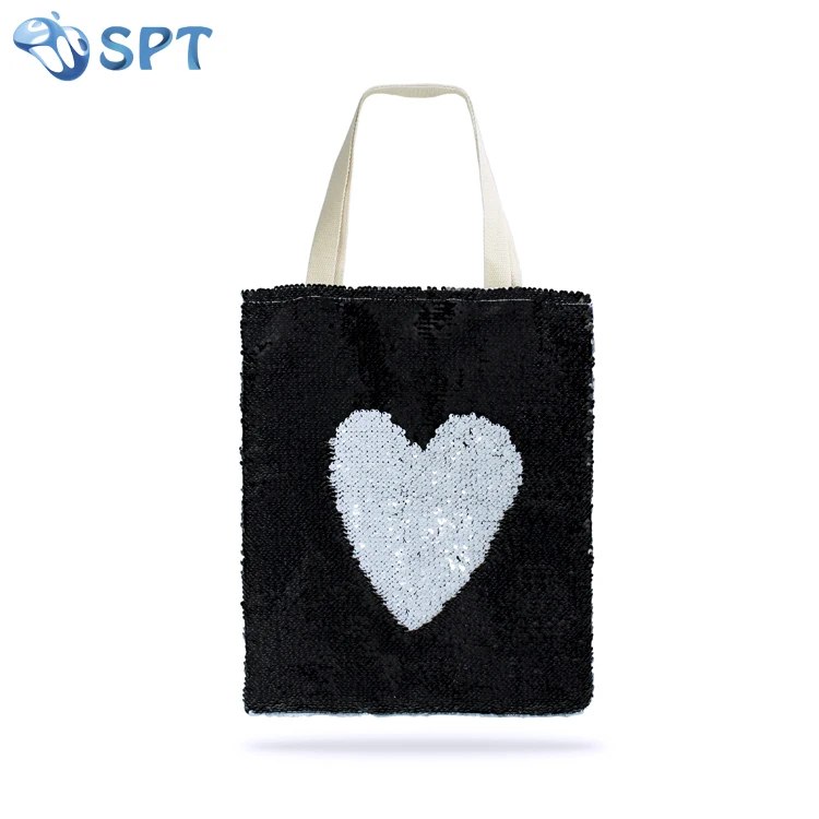 Sublimation Magic Cotton and Linen Bag Sequin Shopping Bag