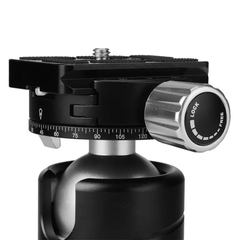 Aluminum made video camera tripod 360 Degree ball head with Quick release plate