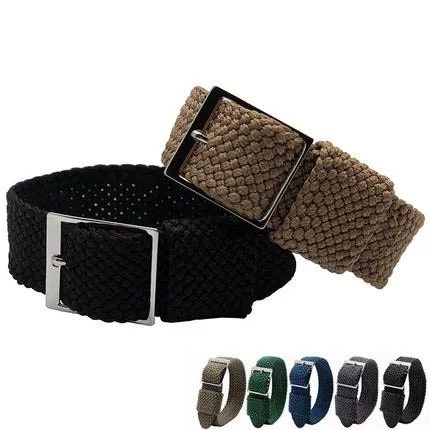 18mm 20mm 22mm 24mm 26mm Watch Band Canvas Strap Sturdy Sport Replacement for Men in Black/Blue/Army Green/Khaki Width