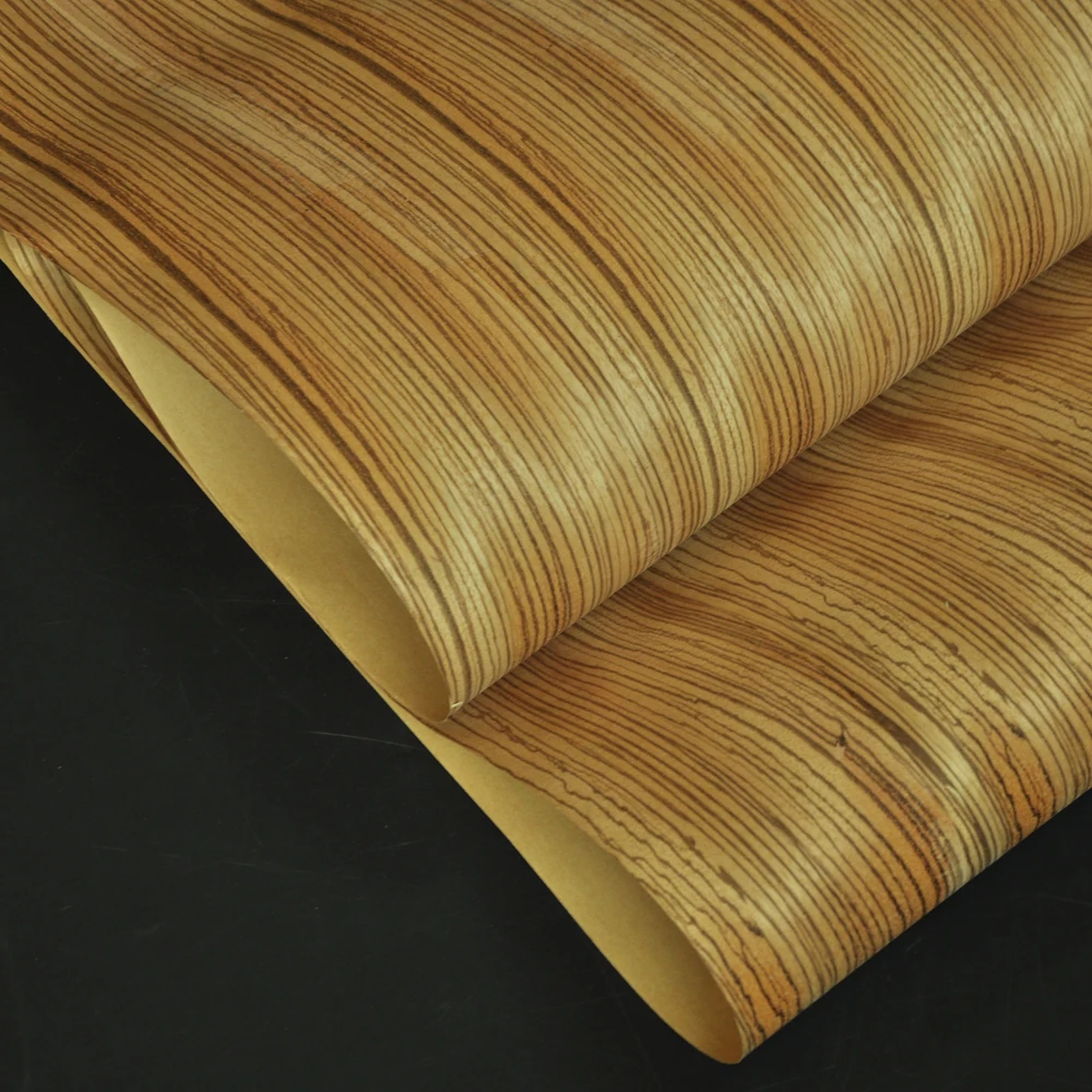
2018 New Product Natural Zebrano Flexible Craft Paper Back Wood Veneer Stock Available 
