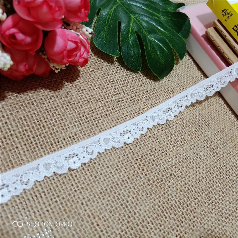 
*1.2-2cm S2457 elastic lace ribbon DIY lace trim fabric embroidery white lace accessoriesused for crafts sewing fabric clothing 