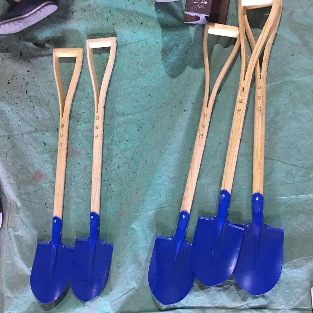 Korea market A grade chun wooden handle shovel,point shovel square shovel,samll shovel,manufacturer, Tangshan spade,shovel