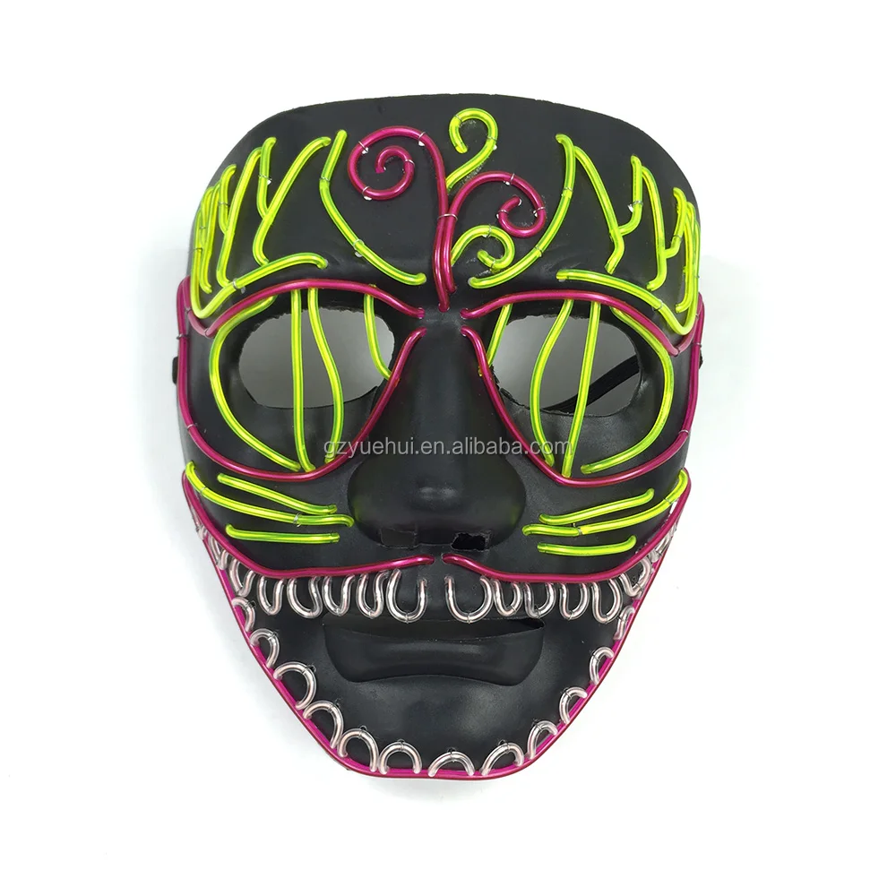 Luminous Shuffle Dance Favors Led Tube Rope Mask Festival Nighttime Party Holiday Lights Concert Live EL Wire Rave Costume Mask