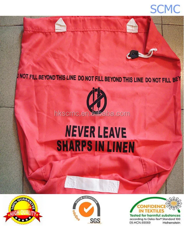 Индивидуальный специальный красный 100% полиэстер больничный печатный мешок для стирки