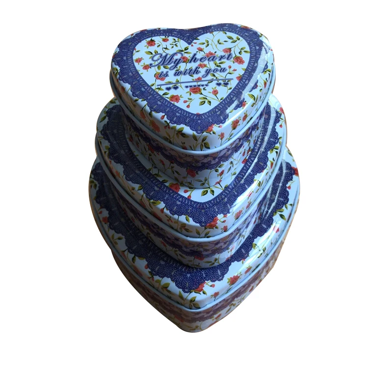 Elegant Custom Logo Heart Shaped Tin Packaging Box tin containers