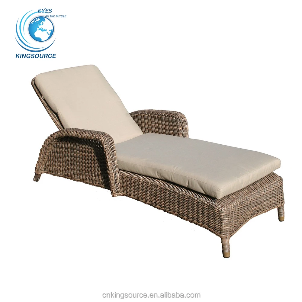 
Luxury Garden Patio Rattan Furniture Plastic Beach Wicker Sun Loungers 