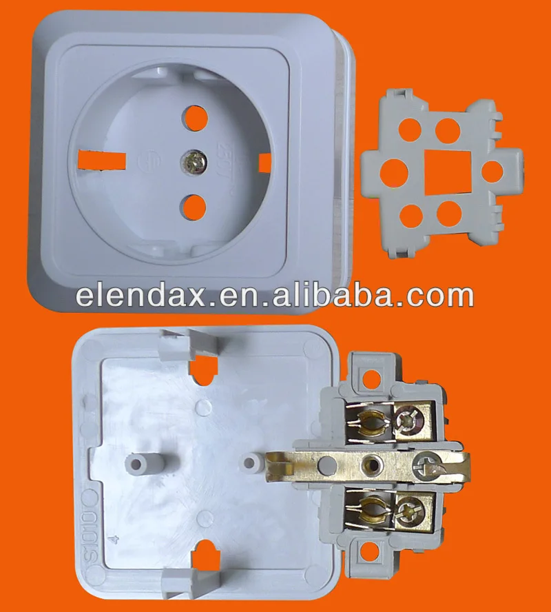 S1010 European style surface mounted schuko socket outlet 2 pin electrical sockets switches