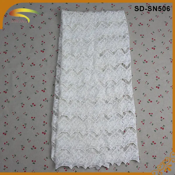 Wholesale in dubai swiss african embroidery guipure lace fabric