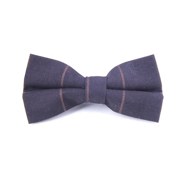 
Factory custom tuxedo bow tie with Polyester plaid black bowtie for men 