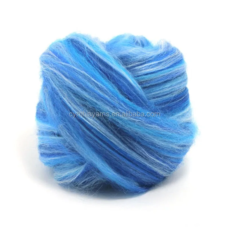 
2019 Mix Color Australia Merino 66s 70s 80s 100% Roving Arm Knitting Yarn Merino Wool Yarn 