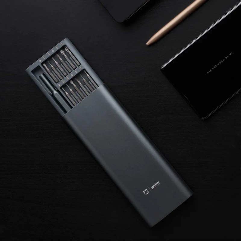 Original Xiaomi Mijia Wiha daily use screwdriver kit 24 precision magnetic bits AL box screwdriver