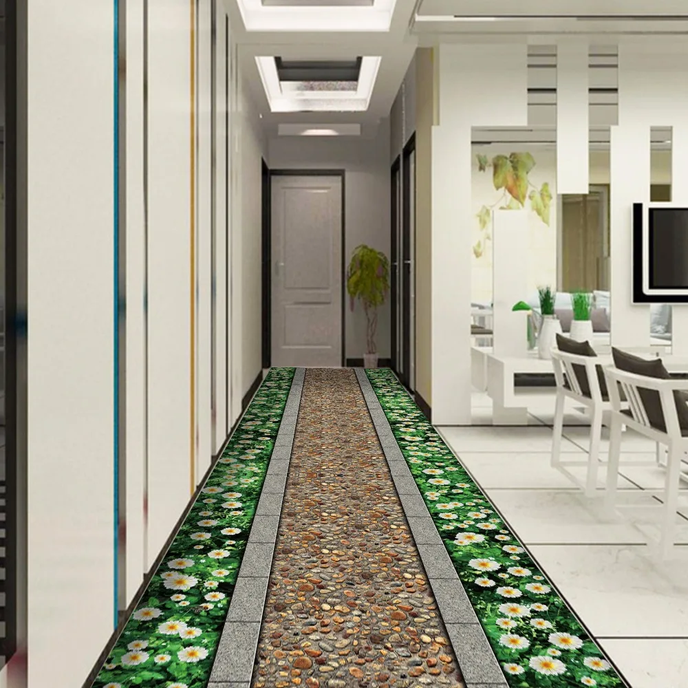 
Grass Carpet High Quality With Certification 3D Green Stone Anti-slip Home Hotel Decorative Mat Rug 