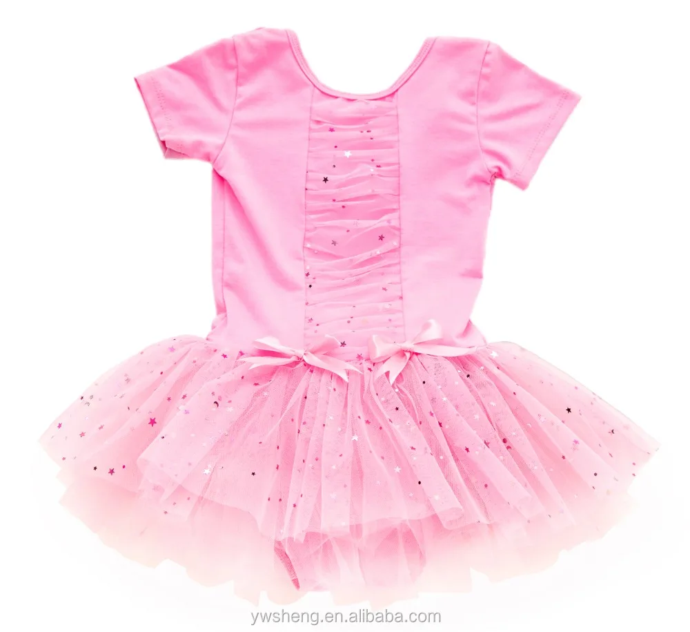Wholesale Baby Girls Gymnastics Leotard Classic Dance Short Sleeve Ballet Tutu Dress