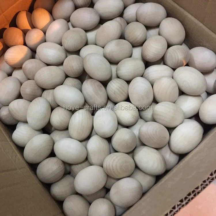 Hoye crafts wooden unfinished egg Hottest kids painting egg toy wood Easter egg