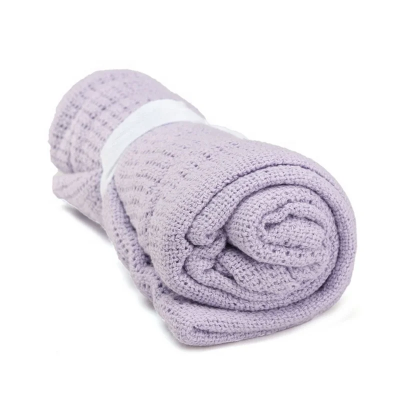 Newborn Blankets Super Soft Cotton Crochet Summer 80*100cm Sleeping Bed Supplies Hole Wrap Air-conditioning Blanket For Baby