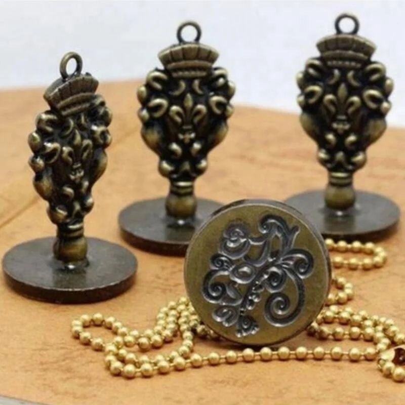 New product sealing wax stamp pendant, graven necklace metal wax seal stamp