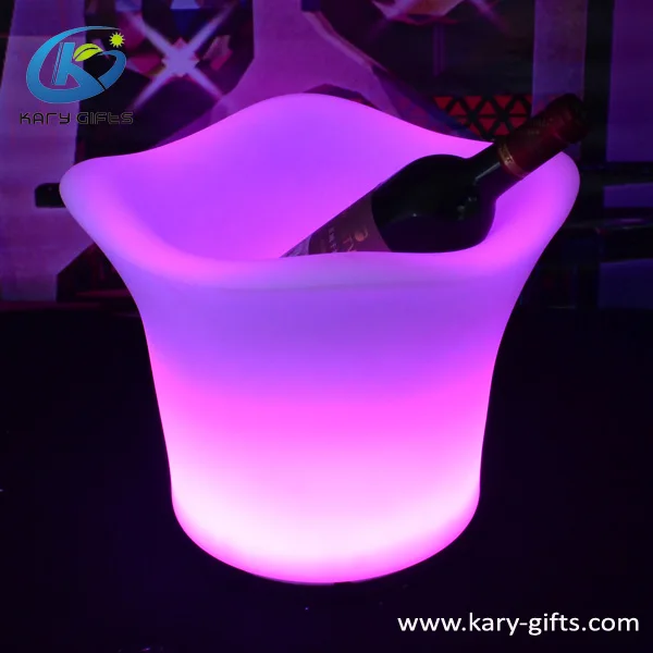 Plastic Illuminated Pots Rechargeable Buckets LED Ice Cooler