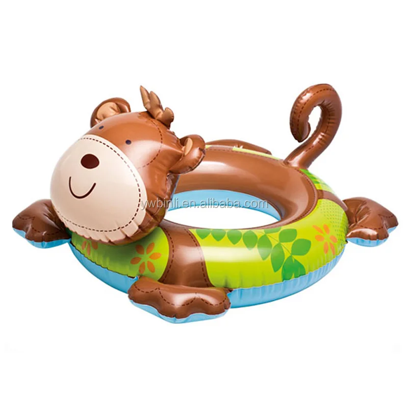 Animal Head Split Ring Pool Floats Bundle Monkey swim ring for kids