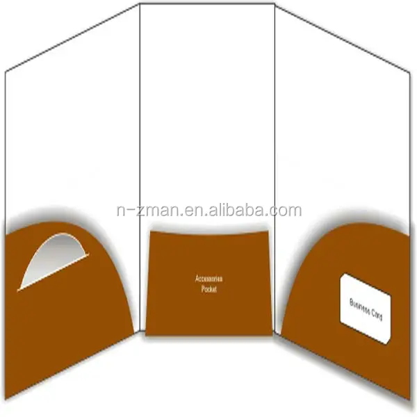 Custom Paper Presentation Folder, Paper Pocket Presentation Folder, White card paper Presentation Folder