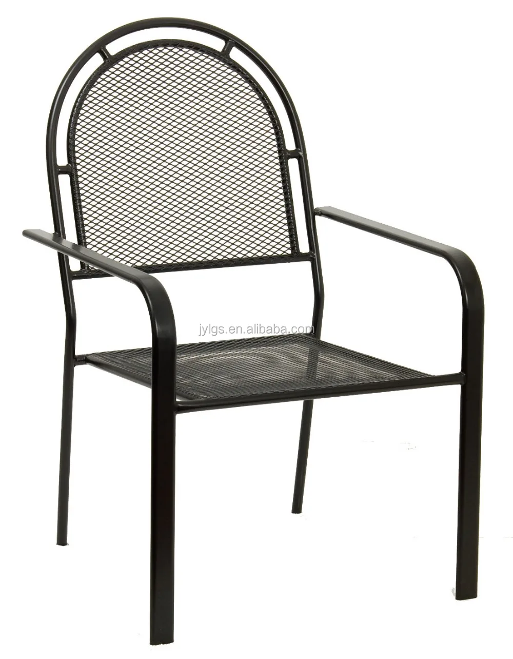 Outdoor Garden Patio Metal Mesh Stacking Chair,Black