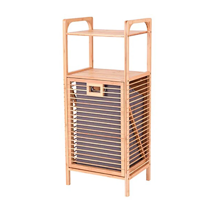 Wooden Stand 2 Tier Laundry Basket