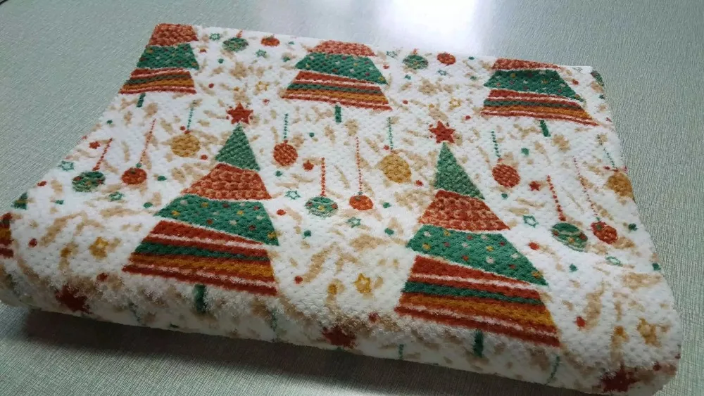 printed jacquard coral fleece fabric