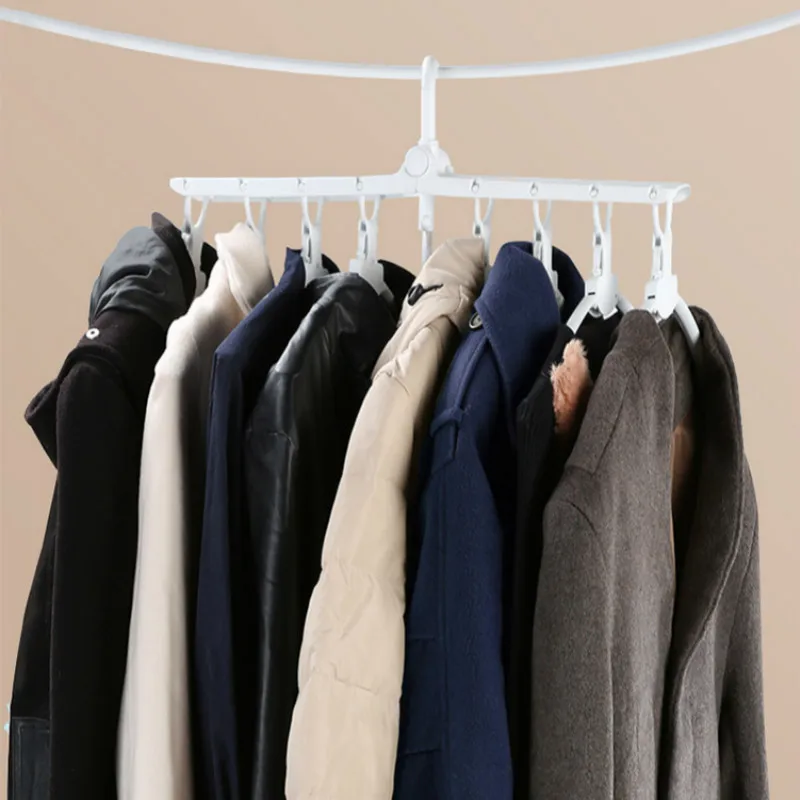 Space saving plastic clothes hanger cloth dry hanger cloth drying hanger