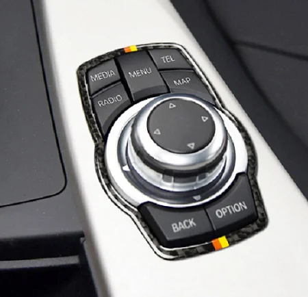 Carbon Fiber for BMW Multimedia Button Frame Cover Knob Trim for F10 F20 F30 F34 F07 F25 F26 F15 F16 Car Interior Accessories
