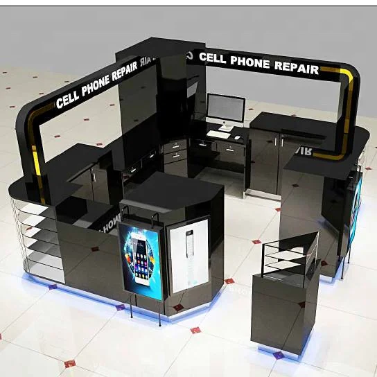 
Pioneer Custom Mobile Phone Case Display Showcase Stand Cell Phone Kiosk Cellphone Shop Counter Design 