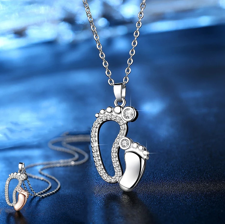 Ювелирные изделия для женщин, кристалл, серебро, под заказ, подвеска в форме сердца матери и дочери с золотым жемчугом, подарок на день матери, ожерелье для мамы