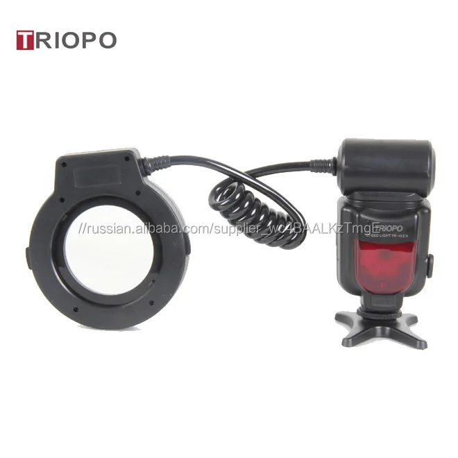 Triopo Marco LED Ring Flash Light, Speedlite TR-15EX for Canon or Nikon DSLR Camera with TTL