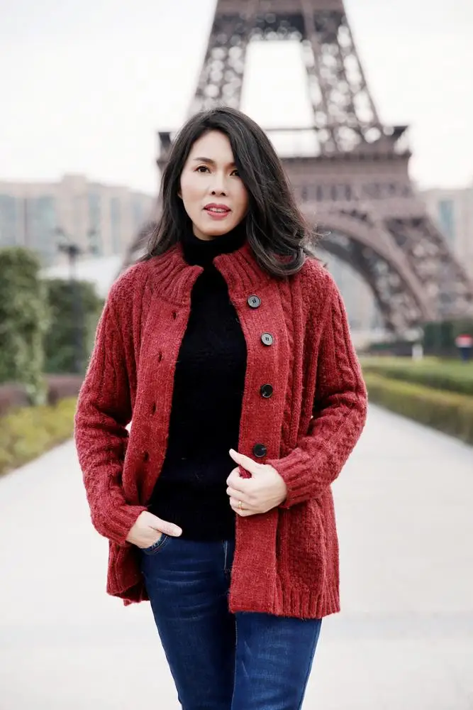 Fashion sweater knitting machine womens cardigan custom sweater for women