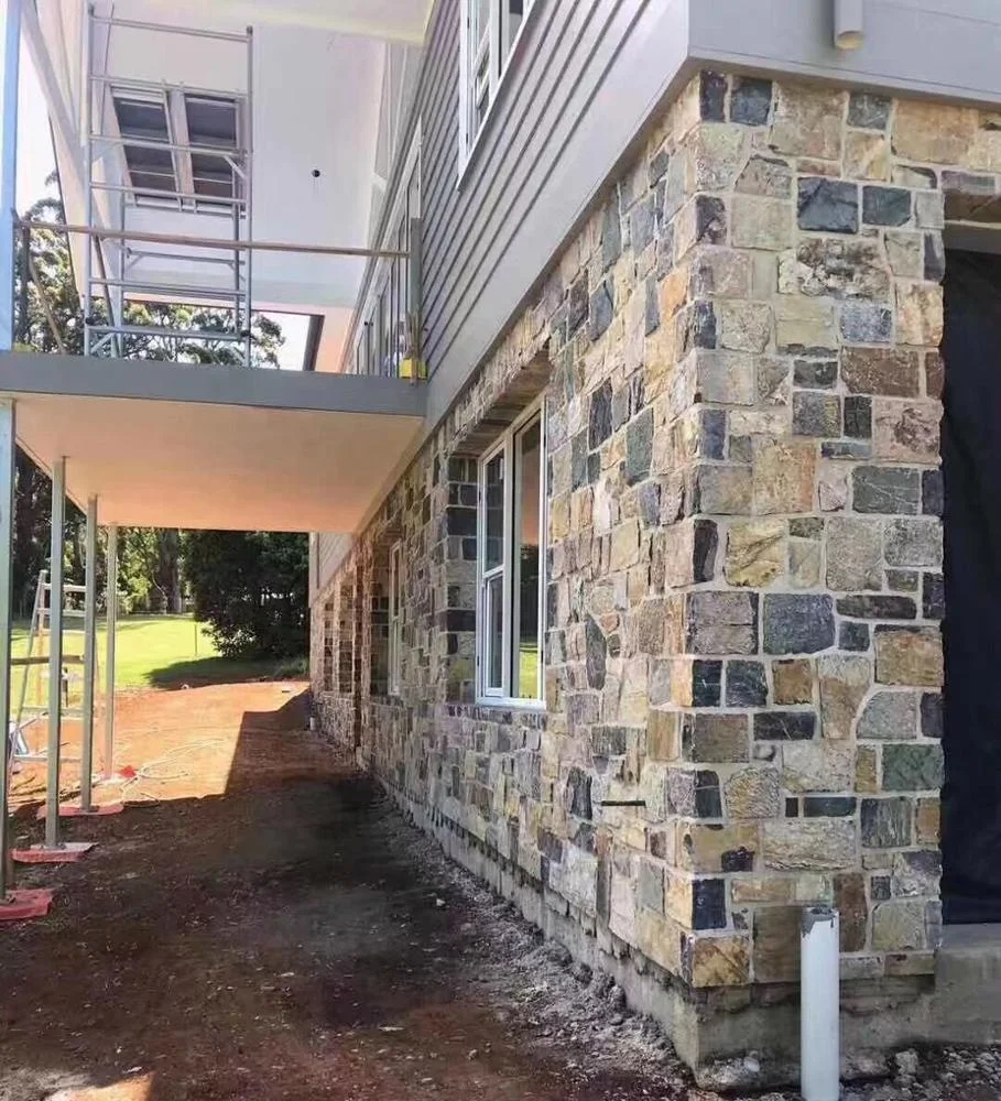 Натуральный стиль, внешняя стеновая панель, каменная облицовка, известняковый шпон