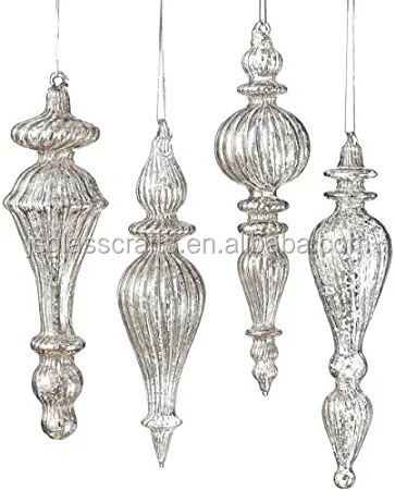 
Antiqued Mercury Style Glass Drop Christmas Tree Ornaments,Glass drop ornaments 