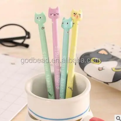 2017 Hot Sale Cute Cartoon Cat Gel Pen Kawaii Stationery Pens Plastic Material Escolar Office School Supplies Papelaria
