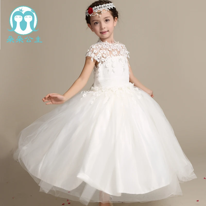 Very latest new model short sleeve girl first dress lace alibaba online flower girl dresses with 100-160cm
