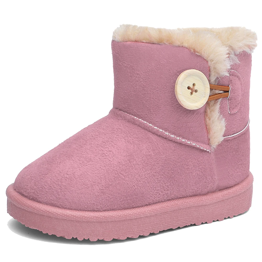 Зимние ботинки на меху для девочек и мальчиков, уличные ботинки без шнуровки (для малышей/маленьких детей)
